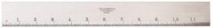 Starrett - 12 Inch Long x 1-13/32 Inch Wide x 11/64 Inch Thick, Beveled Edge Straightedge - 0.0002 Inch Edge Flatness, Steel, 0.0004 Inch Parallelism - Top Tool & Supply