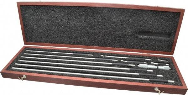 Starrett - 4 to 40 Inch Range, Satin Chrome Coated, Mechanical Inside Tubular Micrometer - 0.001 Inch Graduation, 0.0001 Inch Accuracy - Top Tool & Supply