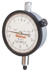 Starrett - 5" Range, 0-100 Dial Reading, 0.001" Graduation Dial Drop Indicator - 3-5/8" Dial, 0.1" Range per Revolution - Top Tool & Supply