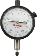 Starrett - 1/8" Range, 0-25-0 Dial Reading, 0.0005" Graduation Dial Drop Indicator - 2-1/4" Dial, 0.05" Range per Revolution, Revolution Counter - Top Tool & Supply