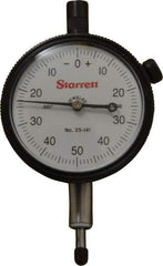 Starrett - 1/4" Range, 0-50-0 Dial Reading, 0.001" Graduation Dial Drop Indicator - 2-1/4" Dial, 0.1" Range per Revolution, Revolution Counter - Top Tool & Supply