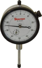 Starrett - 1" Range, 0-50-0 Dial Reading, 0.001" Graduation Dial Drop Indicator - 2-1/4" Dial, 0.1" Range per Revolution, Revolution Counter - Top Tool & Supply