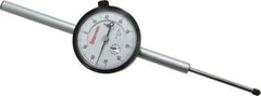 Starrett - 2" Range, 0-100 Dial Reading, 0.001" Graduation Dial Drop Indicator - 2-1/4" Dial, 0.1" Range per Revolution, Revolution Counter - Top Tool & Supply