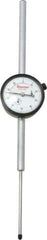 Starrett - 3" Range, 0-100 Dial Reading, 0.001" Graduation Dial Drop Indicator - 2-1/4" Dial, 0.1" Range per Revolution, Revolution Counter - Top Tool & Supply