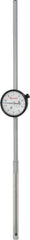 Starrett - 5" Range, 0-100 Dial Reading, 0.001" Graduation Dial Drop Indicator - 2-1/4" Dial, 0.1" Range per Revolution, Revolution Counter - Top Tool & Supply