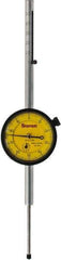 Starrett - 50mm Range, 0-100 Dial Reading, 0.01mm Graduation Dial Drop Indicator - 2-1/4" Dial, 0.0394" Range per Revolution, Revolution Counter - Top Tool & Supply