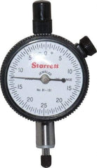 Starrett - 1/8" Range, 0-25-0 Dial Reading, 0.0005" Graduation Dial Drop Indicator - 1-11/16" Dial, 0.05" Range per Revolution, Revolution Counter - Top Tool & Supply