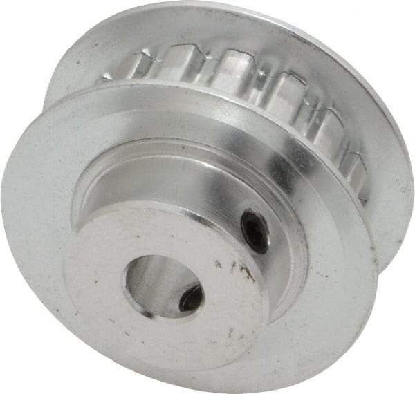 Power Drive - 16 Tooth, 1/4" Inside x 1" Outside Diam, Hub & Flange Timing Belt Pulley - 1/4" Belt Width, 1.019" Pitch Diam, 0.438" Face Width, Aluminum - Top Tool & Supply