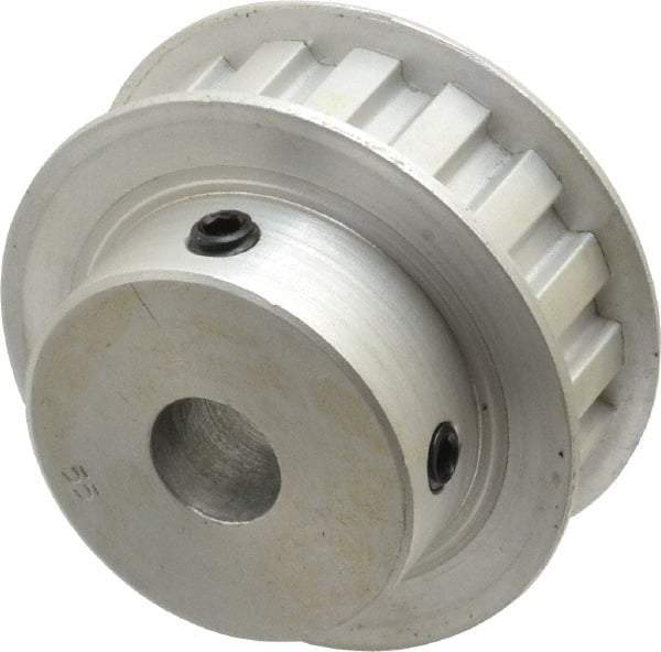 Power Drive - 17 Tooth, 1/2" Inside x 2" Outside Diam, Hub & Flange Timing Belt Pulley - 1/2" Belt Width, 2.029" Pitch Diam, 0.719" Face Width, Aluminum - Top Tool & Supply