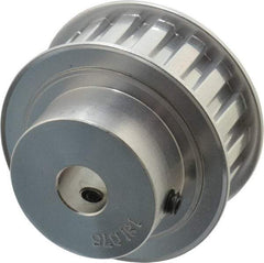 Power Drive - 18 Tooth, 1/2" Inside x 2.119" Outside Diam, Hub & Flange Timing Belt Pulley - 3/4" Belt Width, 2.149" Pitch Diam, 1" Face Width, Aluminum - Top Tool & Supply