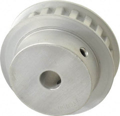 Power Drive - 21 Tooth, 1/2" Inside x 2.477" Outside Diam, Hub & Flange Timing Belt Pulley - 1/2" Belt Width, 2.507" Pitch Diam, 3/4" Face Width, Aluminum - Top Tool & Supply