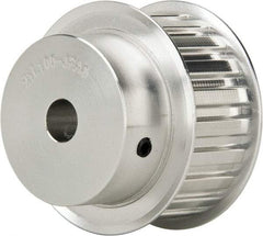 Power Drive - 21 Tooth, 1/2" Inside x 2.477" Outside Diam, Hub & Flange Timing Belt Pulley - 1" Belt Width, 2.507" Pitch Diam, 1-1/4" Face Width, Aluminum - Top Tool & Supply