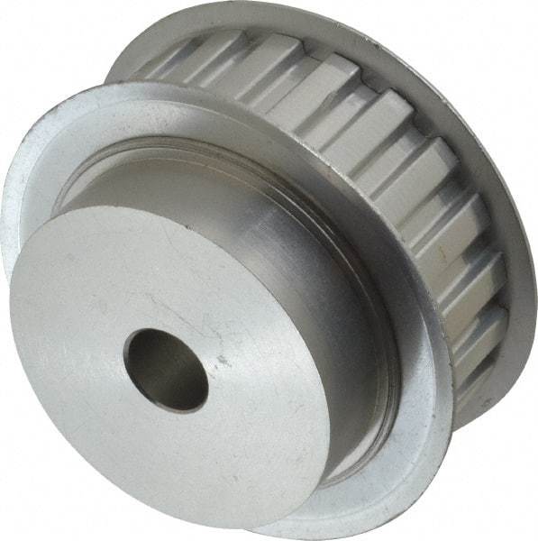 Power Drive - 22 Tooth, 1/2" Inside x 2.596" Outside Diam, Hub & Flange Timing Belt Pulley - 3/4" Belt Width, 2.626" Pitch Diam, 1" Face Width, Aluminum - Top Tool & Supply