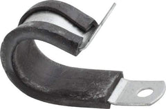 Made in USA - 3/4" Pipe, 3/4" Rod, Cushion Clamp - Gray & Black, Galvanized Steel & EPDM Cushion - Top Tool & Supply