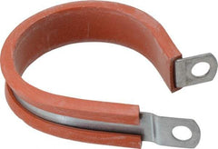 Made in USA - 1-3/4" Pipe, 1-3/4" Rod, Cushion Clamp - Gray & Red, Galvanized Steel & Silcone Cushion - Top Tool & Supply