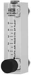 King - 1/2" F Port Block Style, Panel Mount Flowmeter - 125 Max psi, 42 SCFM, Acrylic - Top Tool & Supply