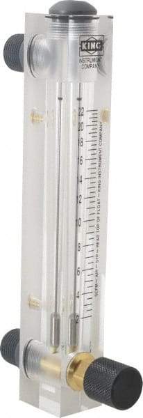 King - 1/2" M Port Block Style, Panel Mount Flowmeter - 125 Max psi, 22 SCFM, Acrylic - Top Tool & Supply