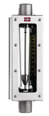 King - 2" FNPT Port Glass Tube/Stainless Case Flowmeter - 125 Max psi, 86 GPM, 304 Stainless Steel - Top Tool & Supply