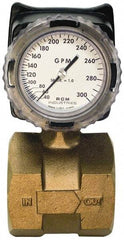 Made in USA - 3" NPT Port RCM Industries Flo-Gage Flowmeter - 180 Max psi, 40 to 300 GPM, Bronze - Top Tool & Supply