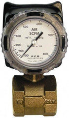 Made in USA - 2" NPT Port RCM Industries Flo-Gage Flowmeter - 180 Max psi, Bronze - Top Tool & Supply