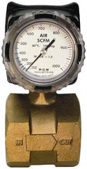 Made in USA - 3" NPT Port RCM Industries Flo-Gage Flowmeter - 180 Max psi, Bronze - Top Tool & Supply