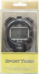 General - Large Display with 16 Memory Stop Watch - Black - Top Tool & Supply