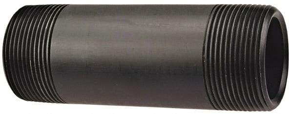 NIBCO - 1" Pipe, 6" Long Polypropylene Threaded Plastic Pipe Nipple - Schedule 80, Black - Top Tool & Supply