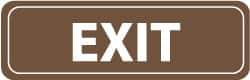 NMC - Exit, 11" Wide x 3.5" High, Acrylic Sign - English, White on Brown, Wall Mount - Top Tool & Supply