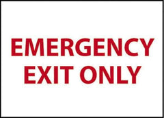 NMC - Emergency Exit Only, Pressure Sensitive Vinyl Exit Sign - 14" Wide x 10" High - Top Tool & Supply