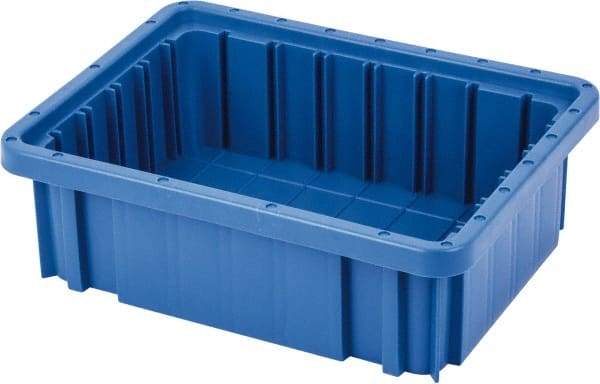 Quantum Storage - 50 Lb Load Capacity Blue Polypropylene Dividable Container - Stacking, 10.9" Long x 8.3" Wide x 3-1/2" High - Top Tool & Supply