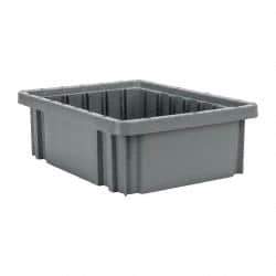 Quantum Storage - 50 Lb Load Capacity Gray Polypropylene Dividable Container - Stacking, 10.9" Long x 8.3" Wide x 3-1/2" High - Top Tool & Supply