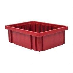 Quantum Storage - 50 Lb Load Capacity Red Polypropylene Dividable Container - Stacking, 10.9" Long x 8.3" Wide x 3-1/2" High - Top Tool & Supply