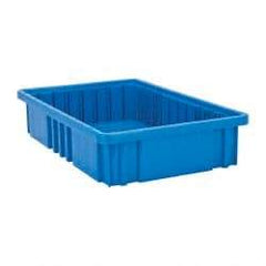 Quantum Storage - 75 Lb Load Capacity Blue Polypropylene Dividable Container - Stacking, 16-1/2" Long x 10.9" Wide x 3-1/2" High - Top Tool & Supply