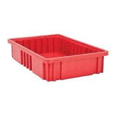 Quantum Storage - 75 Lb Load Capacity Red Polypropylene Dividable Container - Stacking, 16-1/2" Long x 10.9" Wide x 3-1/2" High - Top Tool & Supply