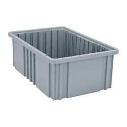 Quantum Storage - 75 Lb Load Capacity Gray Polypropylene Dividable Container - Stacking, 16-1/2" Long x 10.9" Wide x 6" High - Top Tool & Supply