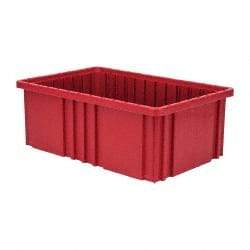 Quantum Storage - 75 Lb Load Capacity Red Polypropylene Dividable Container - Stacking, 16-1/2" Long x 10.9" Wide x 6" High - Top Tool & Supply