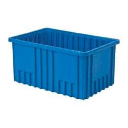 Quantum Storage - 75 Lb Load Capacity Blue Polypropylene Dividable Container - Stacking, 16-1/2" Long x 10.9" Wide x 8" High - Top Tool & Supply