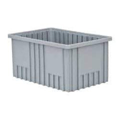 Quantum Storage - 75 Lb Load Capacity Gray Polypropylene Dividable Container - Stacking, 16-1/2" Long x 10.9" Wide x 8" High - Top Tool & Supply