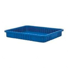 Quantum Storage - 100 Lb Load Capacity Blue Polypropylene Dividable Container - Stacking, 22-1/2" Long x 17-1/2" Wide x 3" High - Top Tool & Supply