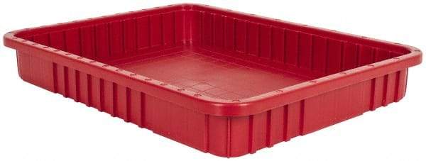 Quantum Storage - 100 Lb Load Capacity Red Polypropylene Dividable Container - Stacking, 22-1/2" Long x 17-1/2" Wide x 3" High - Top Tool & Supply