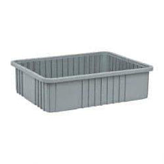 Quantum Storage - Gray Polypropylene Dividable Container - Stacking, 22-1/2" Long x 17-1/2" Wide x 6" High - Top Tool & Supply