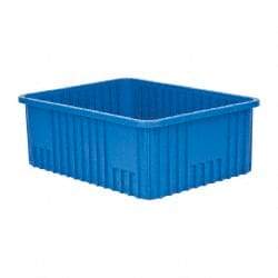 Quantum Storage - 100 Lb Load Capacity Blue Polypropylene Dividable Container - Stacking, 22-1/2" Long x 17-1/2" Wide x 8" High - Top Tool & Supply