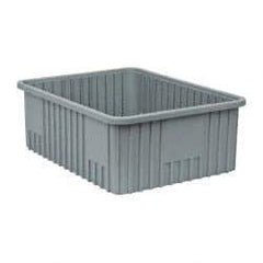 Quantum Storage - 100 Lb Load Capacity Gray Polypropylene Dividable Container - Stacking, 22-1/2" Long x 17-1/2" Wide x 8" High - Top Tool & Supply