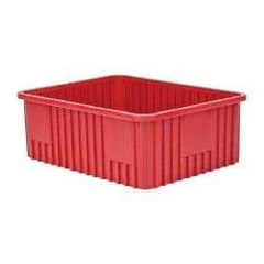 Quantum Storage - 100 Lb Load Capacity Red Polypropylene Dividable Container - Stacking, 22-1/2" Long x 17-1/2" Wide x 8" High - Top Tool & Supply