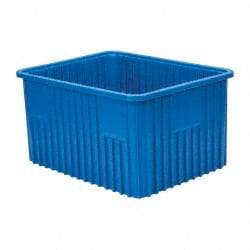 Quantum Storage - 100 Lb Load Capacity Blue Polypropylene Dividable Container - Stacking, 22-1/2" Long x 17-1/2" Wide x 12" High - Top Tool & Supply