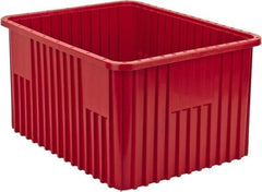 Quantum Storage - 100 Lb Load Capacity Red Polypropylene Dividable Container - Stacking, 22-1/2" Long x 17-1/2" Wide x 12" High - Top Tool & Supply