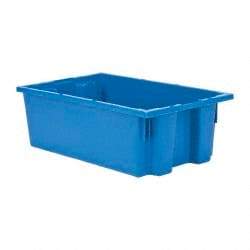 Quantum Storage - 75 Lb Load Capacity Blue Polyethylene Tote Container - Stacking, Nesting, 18" Long x 11" Wide x 6" High - Top Tool & Supply