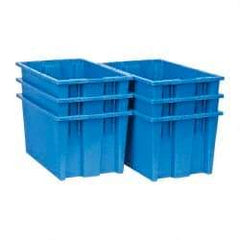 Quantum Storage - 75 Lb Load Capacity Blue Polyethylene Tote Container - Stacking, Nesting, 18" Long x 11" Wide x 9" High - Top Tool & Supply