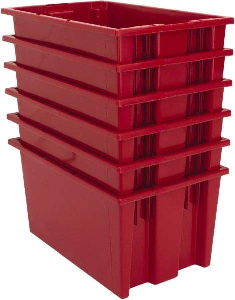 Quantum Storage - 75 Lb Load Capacity Red Polyethylene Tote Container - Stacking, Nesting, 18" Long x 11" Wide x 9" High - Top Tool & Supply