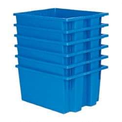 Quantum Storage - 75 Lb Load Capacity Blue Polyethylene Tote Container - Stacking, Nesting, 19-1/2" Long x 15-1/2" Wide x 10" High - Top Tool & Supply